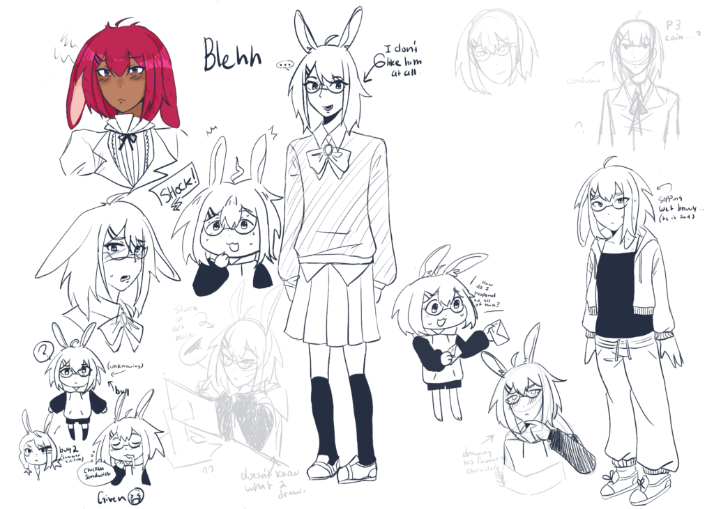 Sketch page of my mascot to get used to working on photoshop